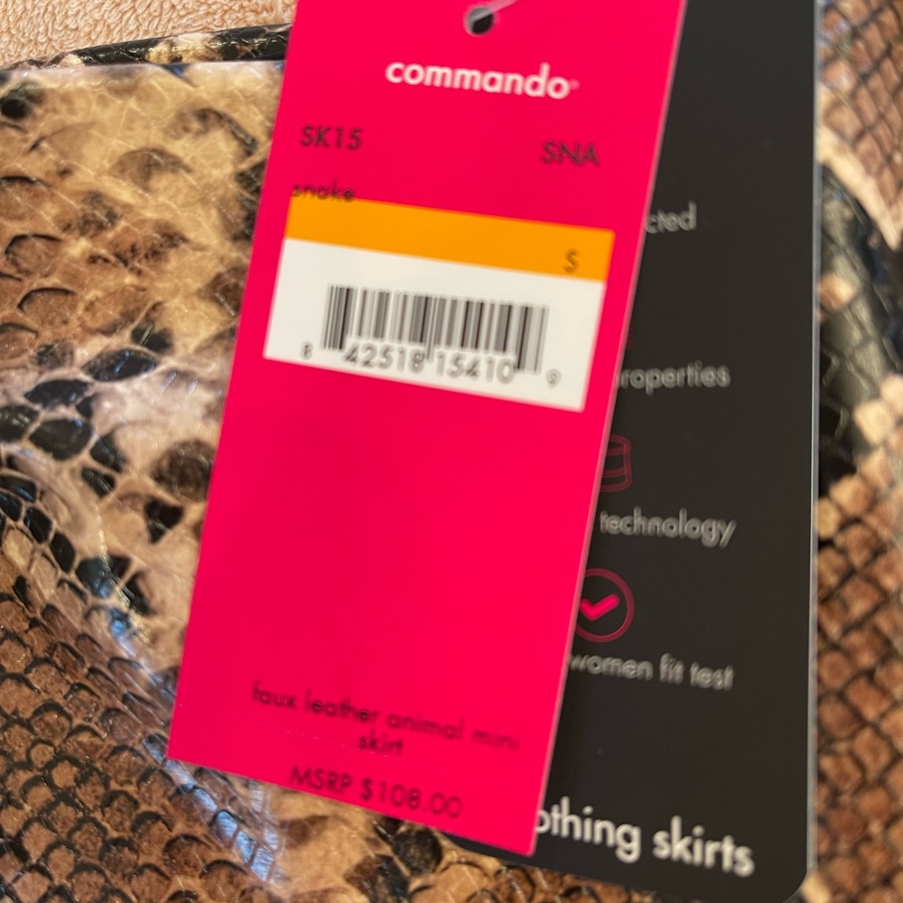 Commando faux leather snake print skirt, small